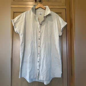 Rhythm Classics Shirt dress Linen/ Cotton Neutral Capped Sleeve / LG